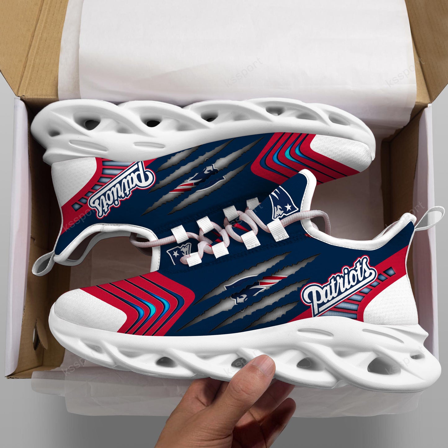 New England Patriots Yezy Running Sneakers BB407