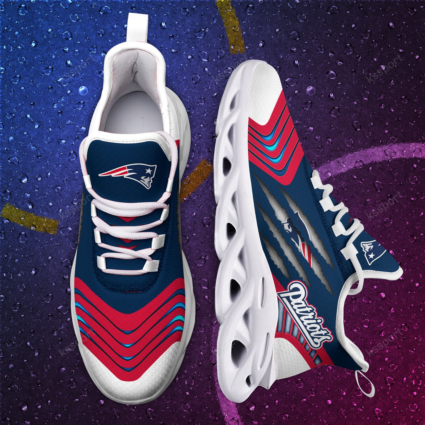 New England Patriots Yezy Running Sneakers BB407