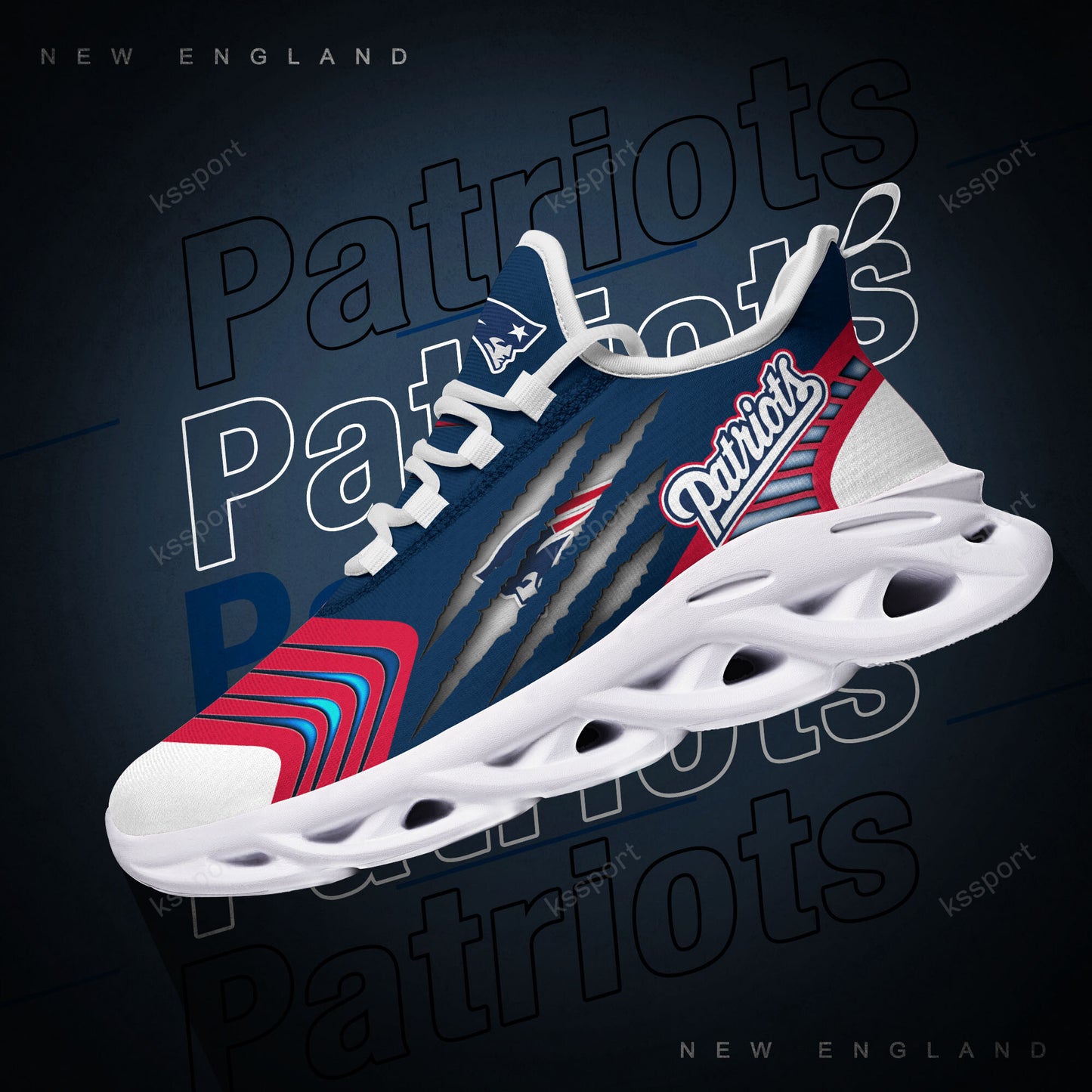 New England Patriots Yezy Running Sneakers BB407