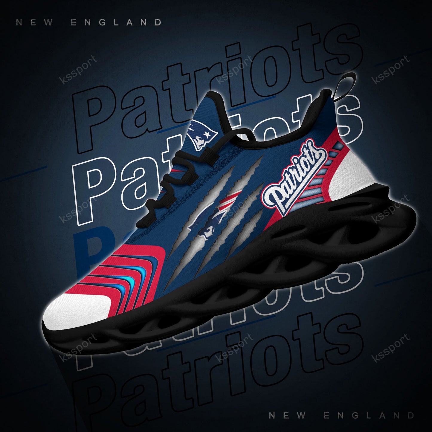New England Patriots Yezy Running Sneakers BB407