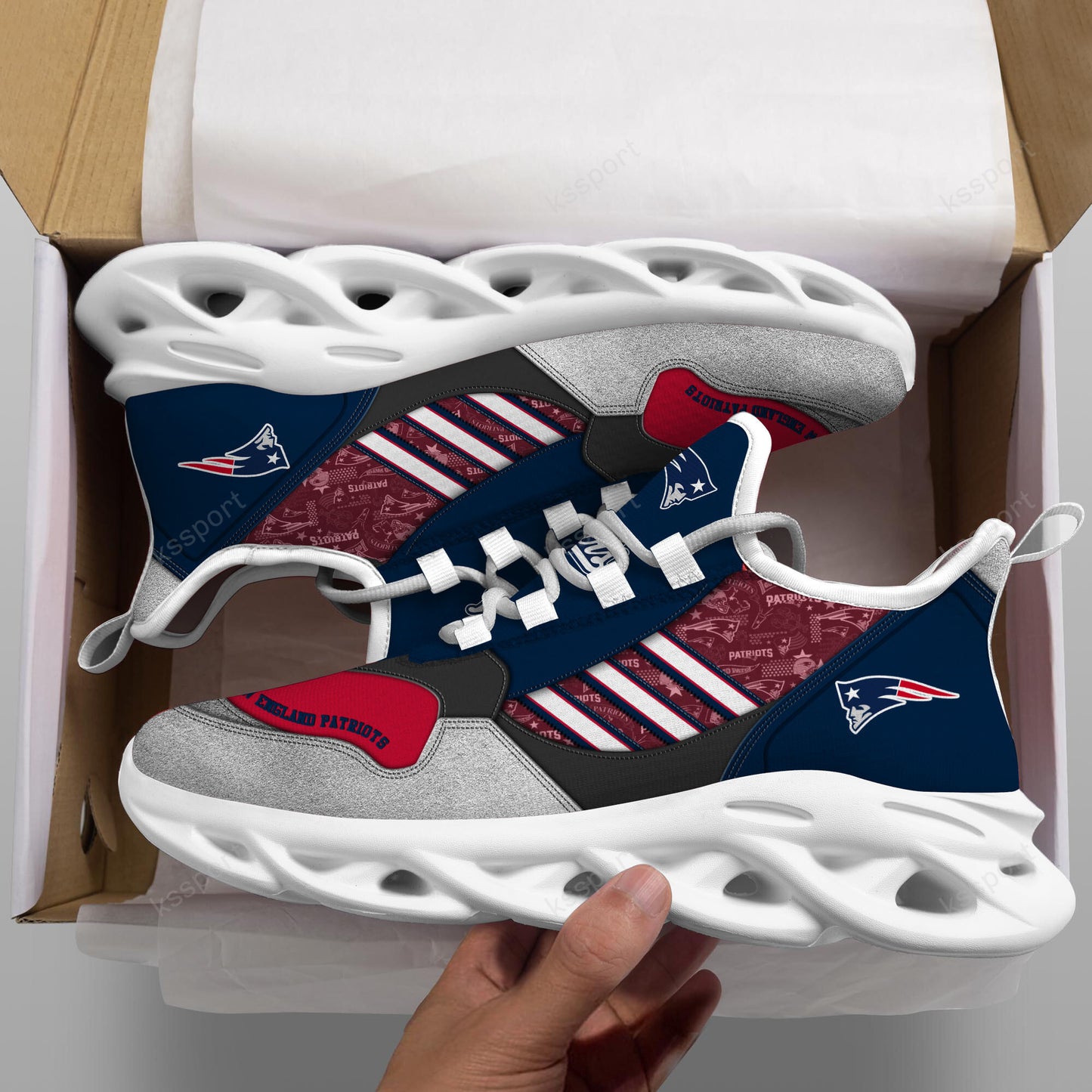 New England Patriots Yezy Running Sneakers BG748