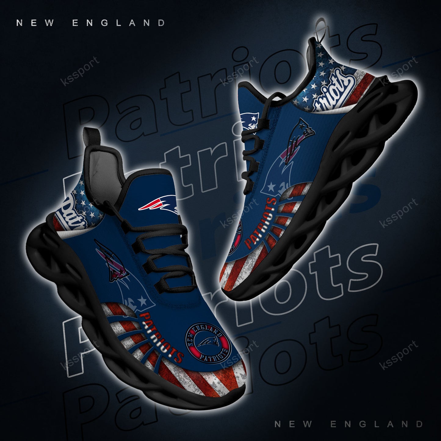 New England Patriots Yezy Running Sneakers BG824