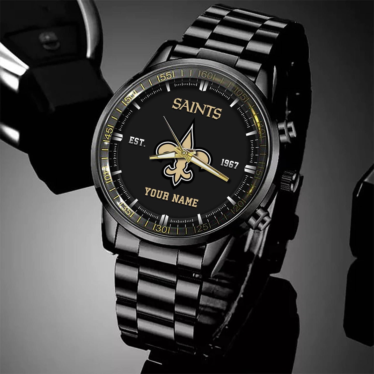 New Orleans Saints Black Fashion Watch Gifts For Sport Fans AZWATCH077