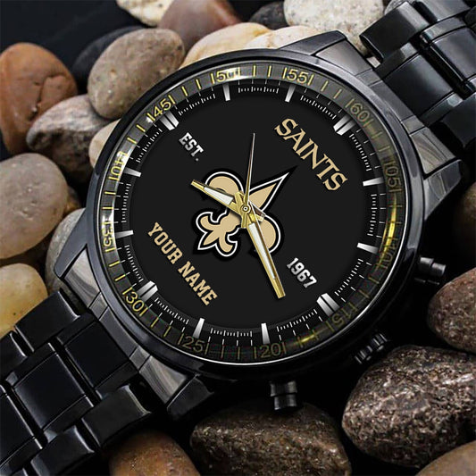 New Orleans Saints Black Fashion Watch Gifts For Sport Fans AZWATCH077