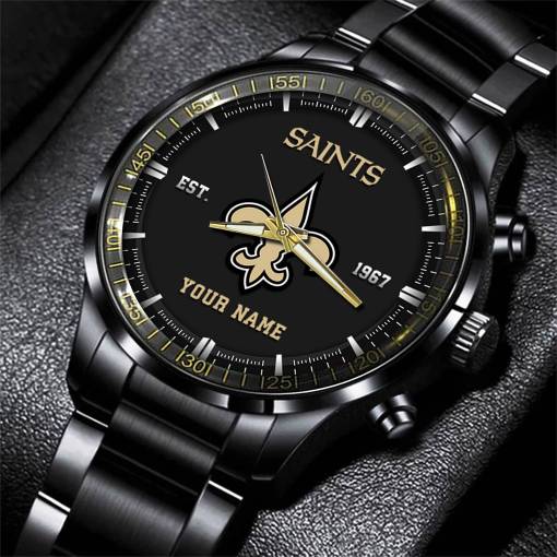 New Orleans Saints Black Fashion Watch Gifts For Sport Fans AZWATCH077
