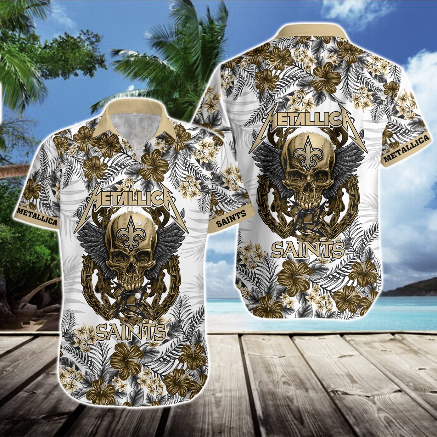 New Orleans Saints Hawaii Shirt & Shorts BG345