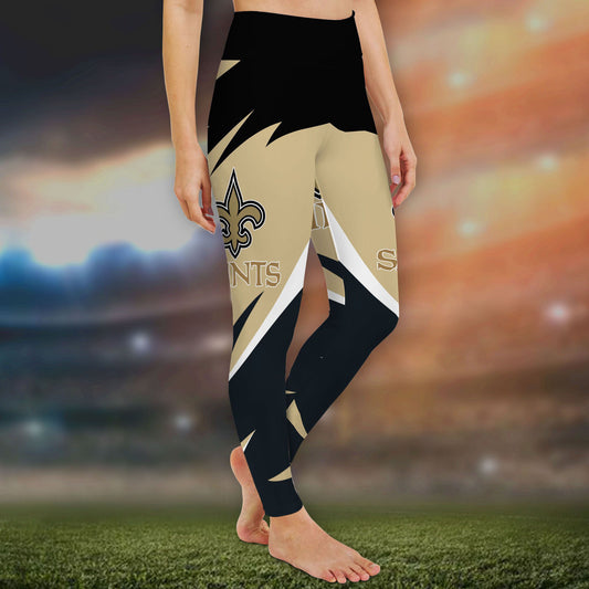 New Orleans Saints Leggings And Criss Cross Tank Top BG93
