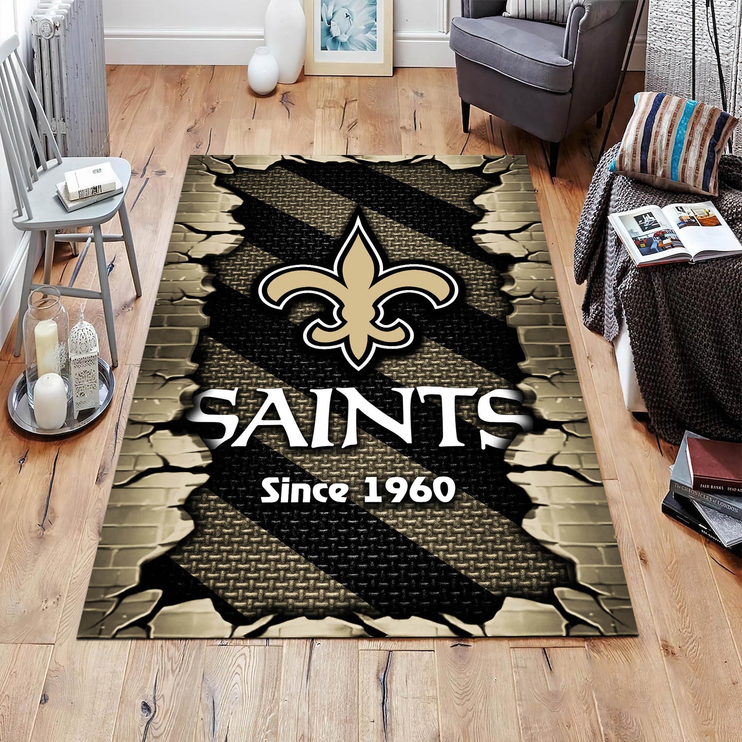 New Orleans Saints Rectangle Rug BGRERUG144