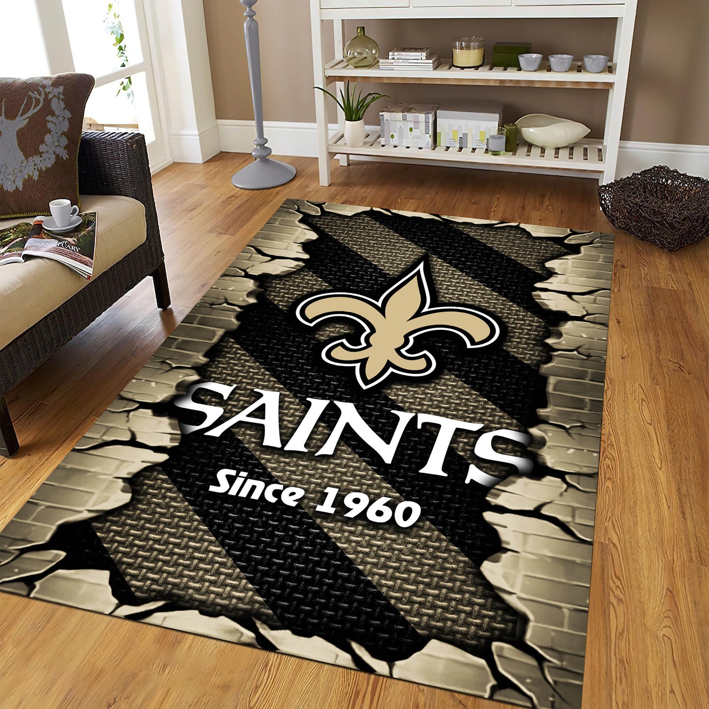 New Orleans Saints Rectangle Rug BGRERUG144