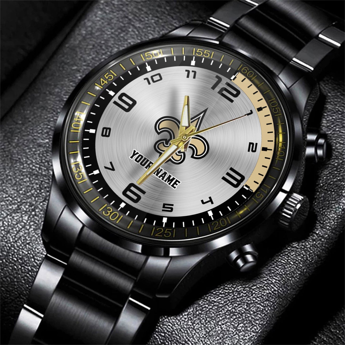 New Orleans Saints Black Fashion Watch Gifts For Sport Fans AZWATCH023