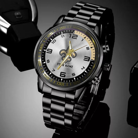 New Orleans Saints Black Fashion Watch Gifts For Sport Fans AZWATCH023