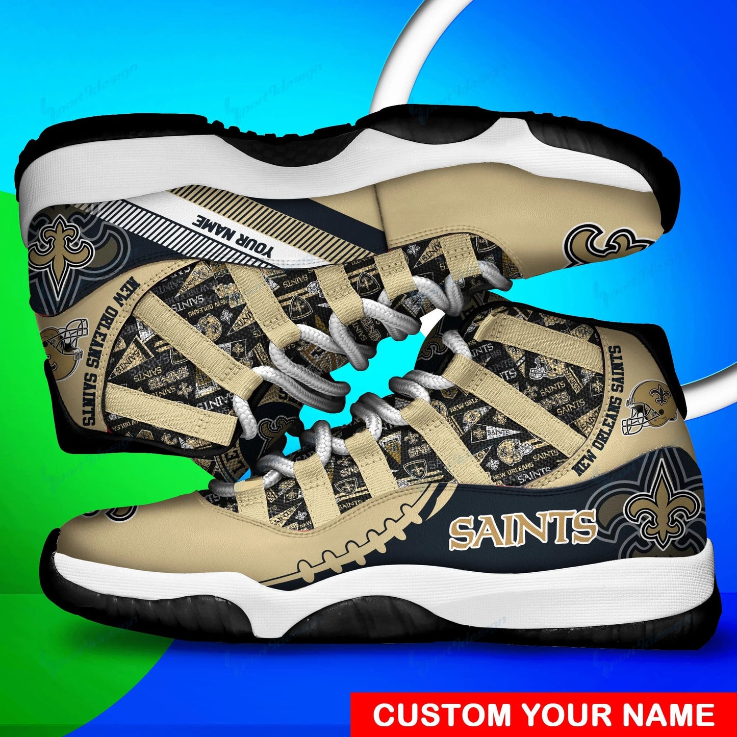 New Orleans Saints Personalized AJD11 Sneakers BG170