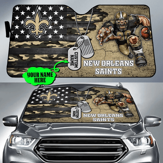New Orleans Saints Personalized Auto Sun Shade BG52