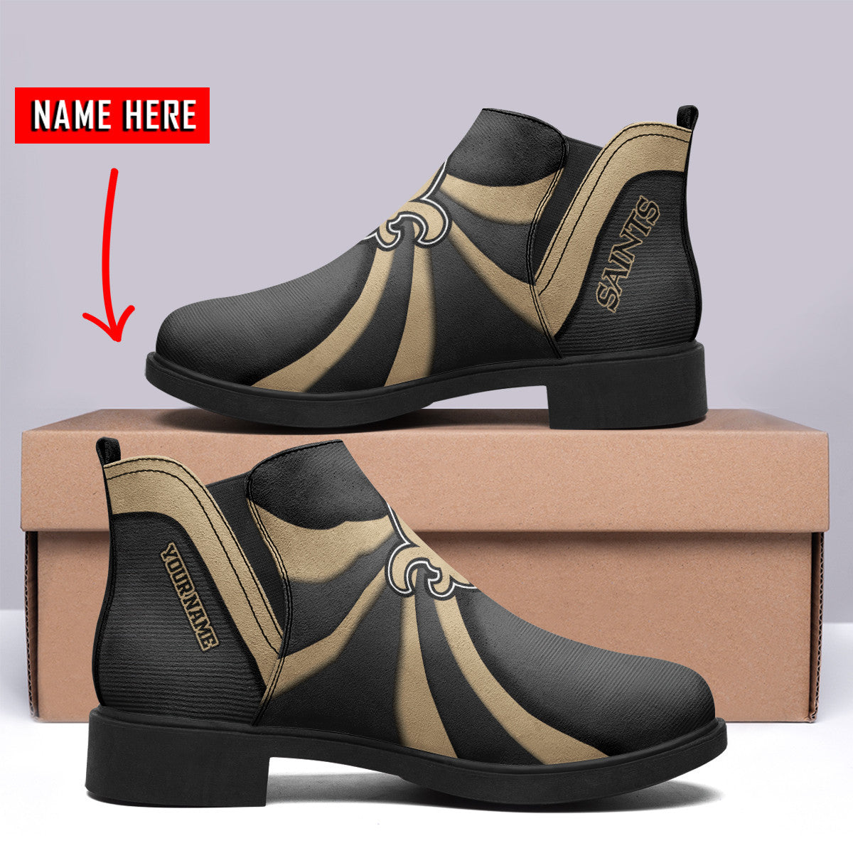 New Orleans Saints Personalized Comfort & Fashion Short Boots BG118