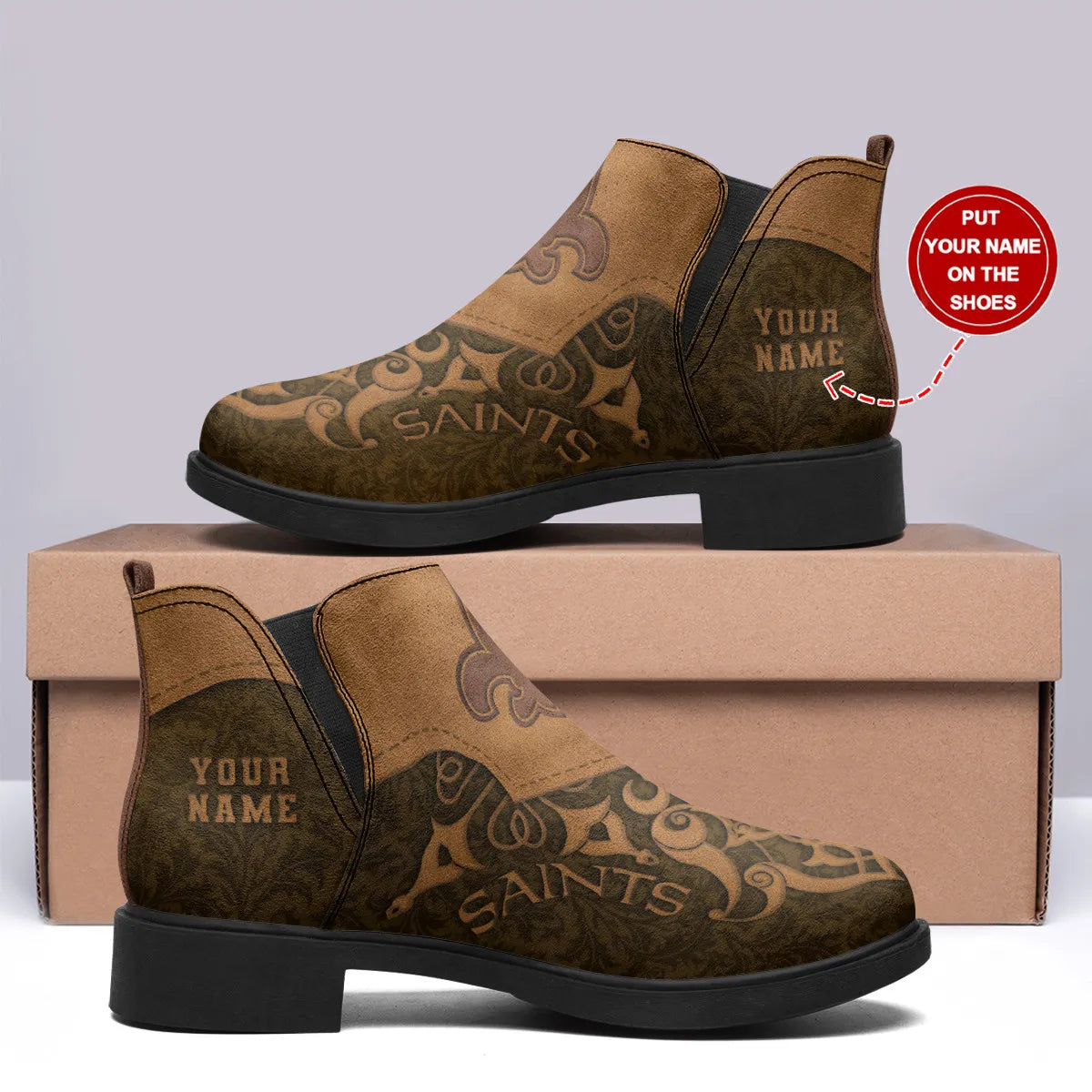 New Orleans Saints Personalized Comfort & Fashion Short Boots BG31