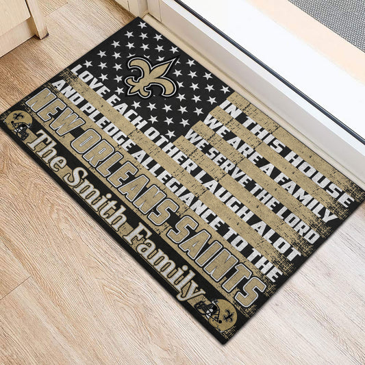 New Orleans Saints Personalized Doormat BG306