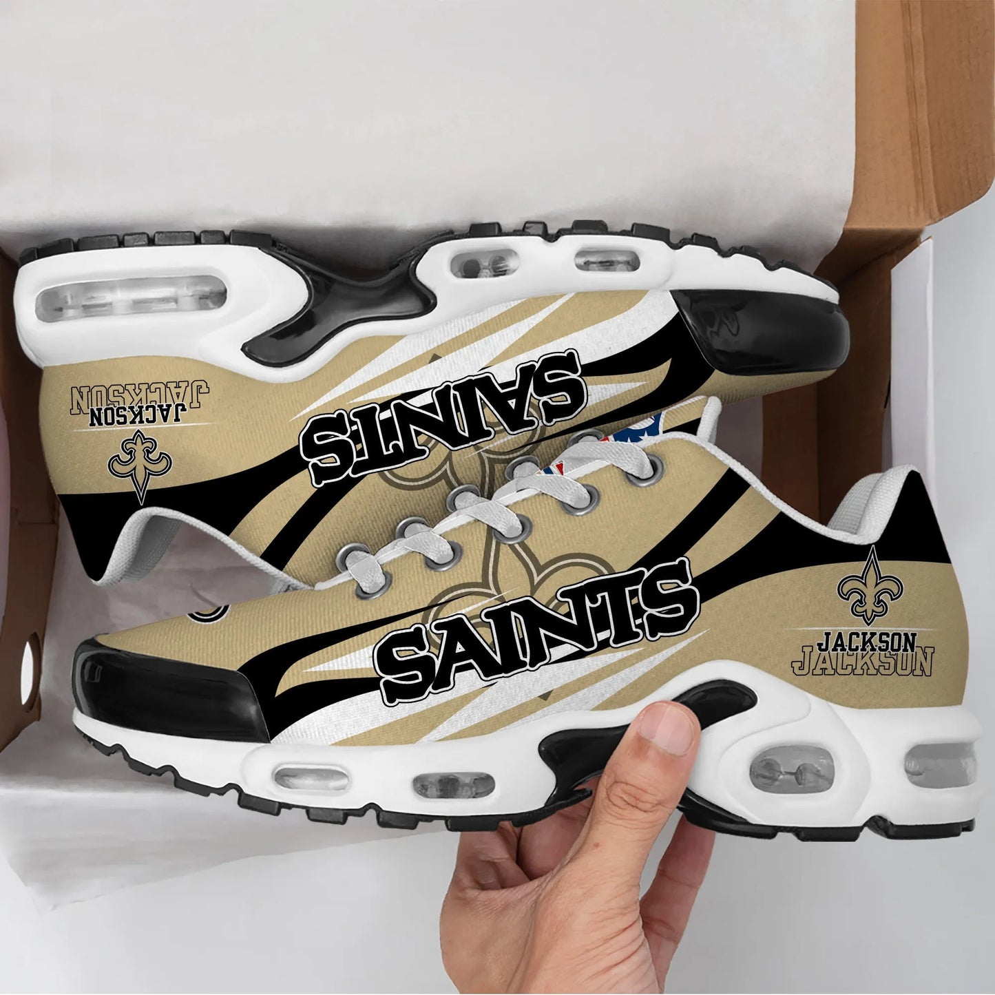 New Orleans Saints Personalized Plus T-N Youth Sneakers BG102