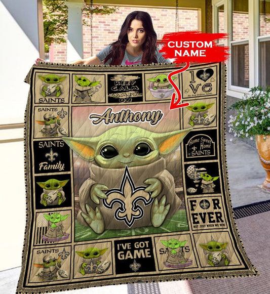 New Orleans Saints Personalized Premium Quilt BG25