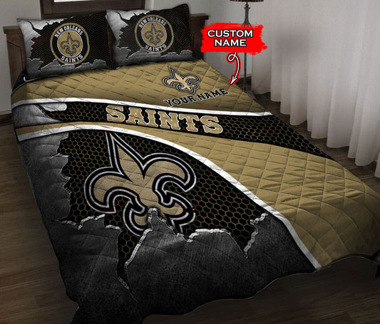 New Orleans Saints Personalized Quilt Set BG137