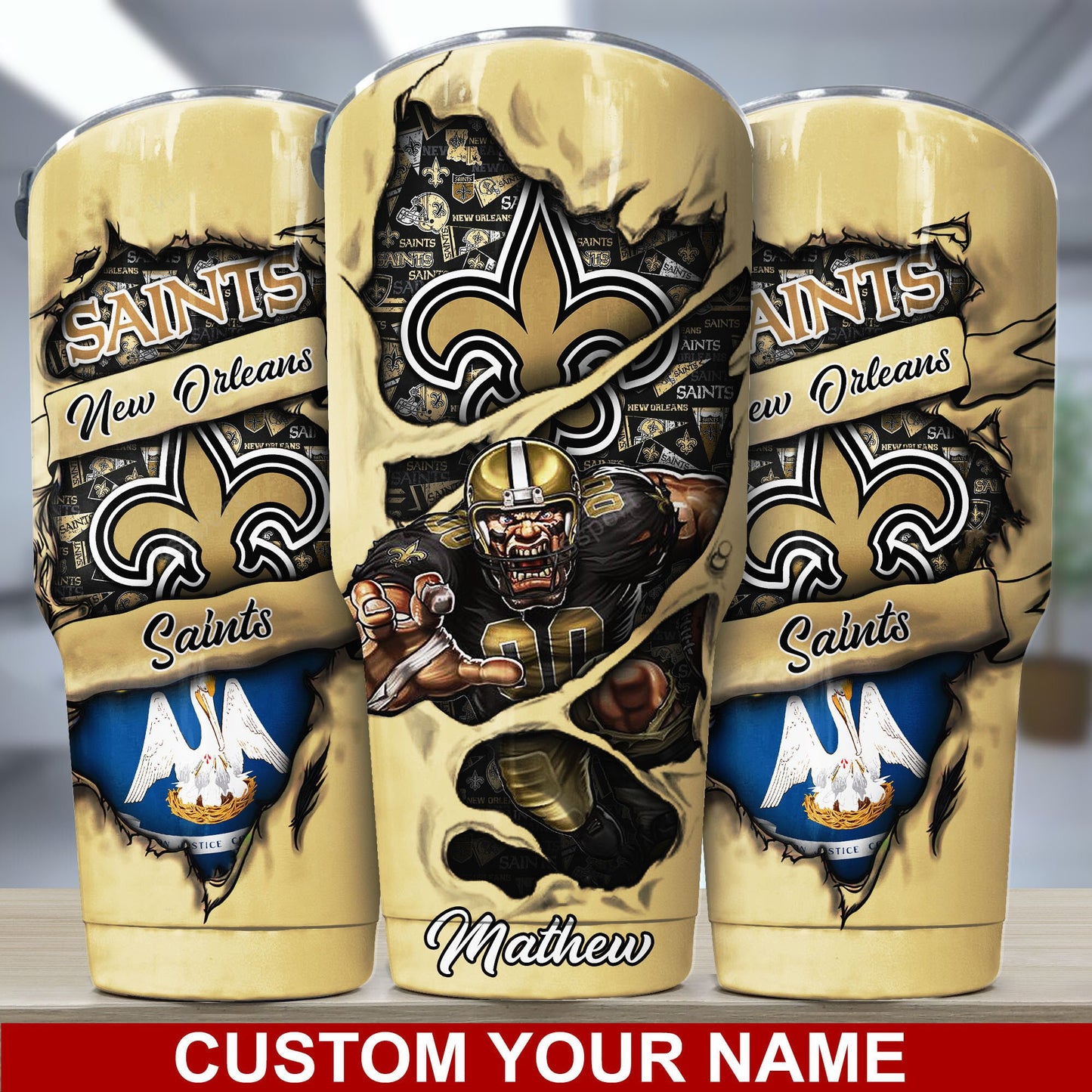 New Orleans Saints Personalized Tumbler BG242