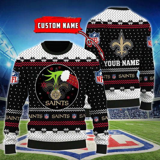 New Orleans Saints Personalized Woolen Sweater BG54