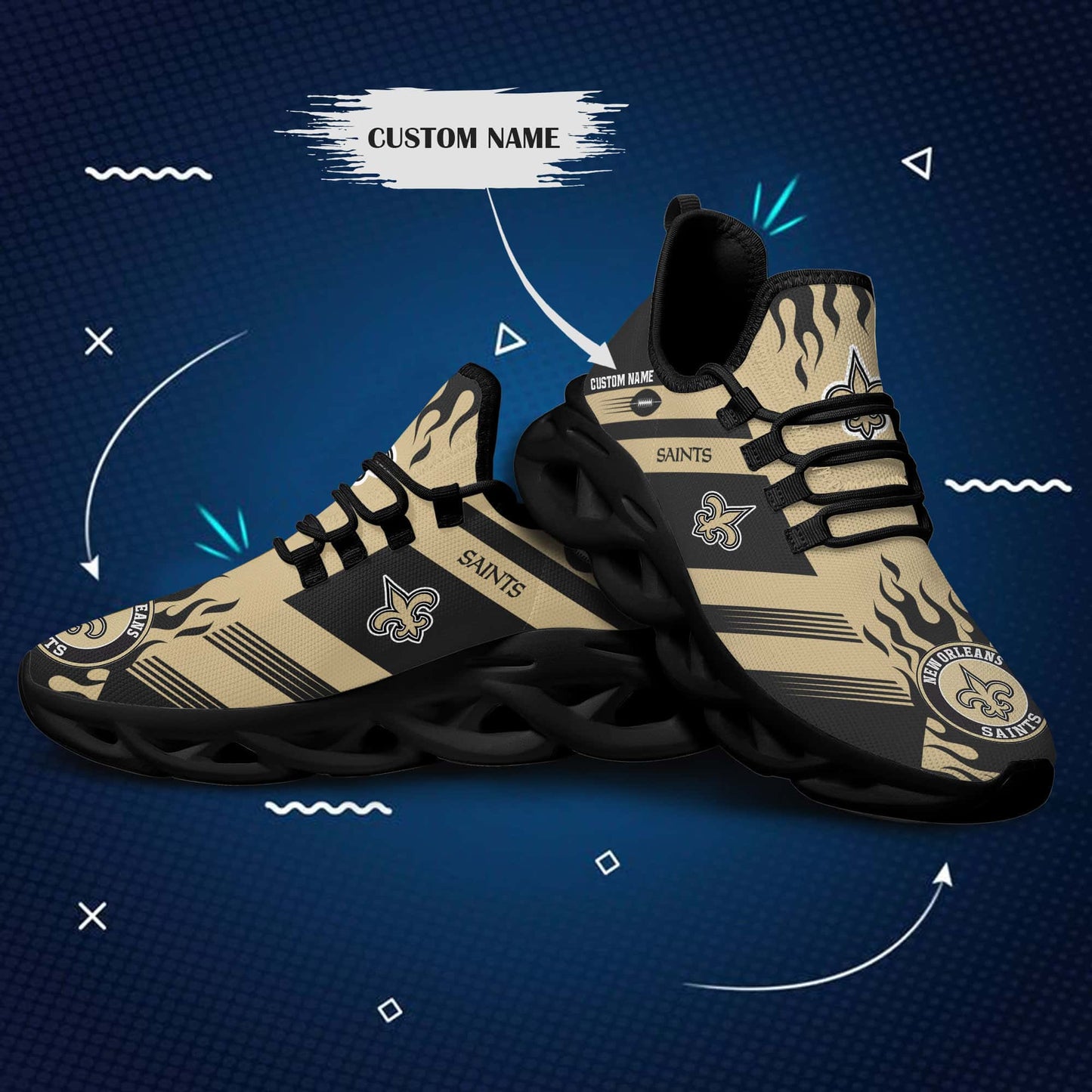 New Orleans Saints Personalized Yezy Running Sneakers BB583