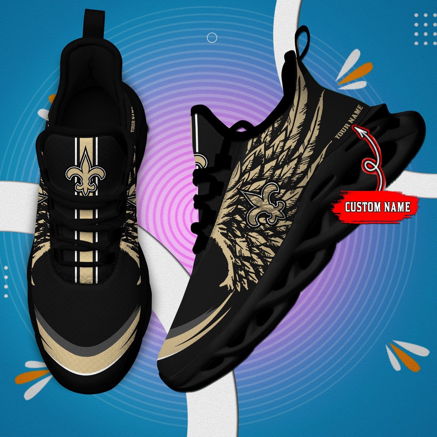 New Orleans Saints Personalized Yezy Running Sneakers BB673