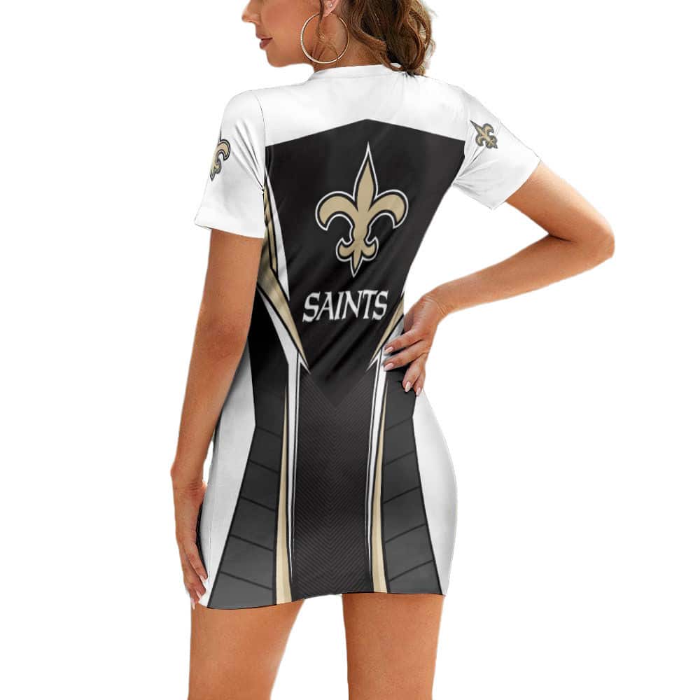 New Orleans Saints Short Sleeve Bodycon Mini Dress BG239