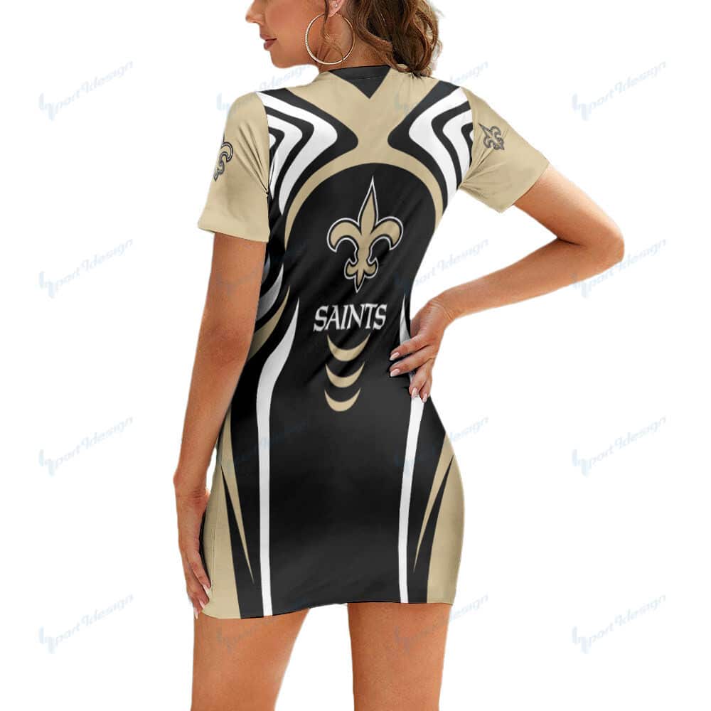 New Orleans Saints Short Sleeve Bodycon Mini Dress BG300