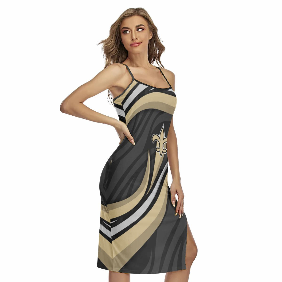 New Orleans Saints Women’s Back Cross Cami Dress 10