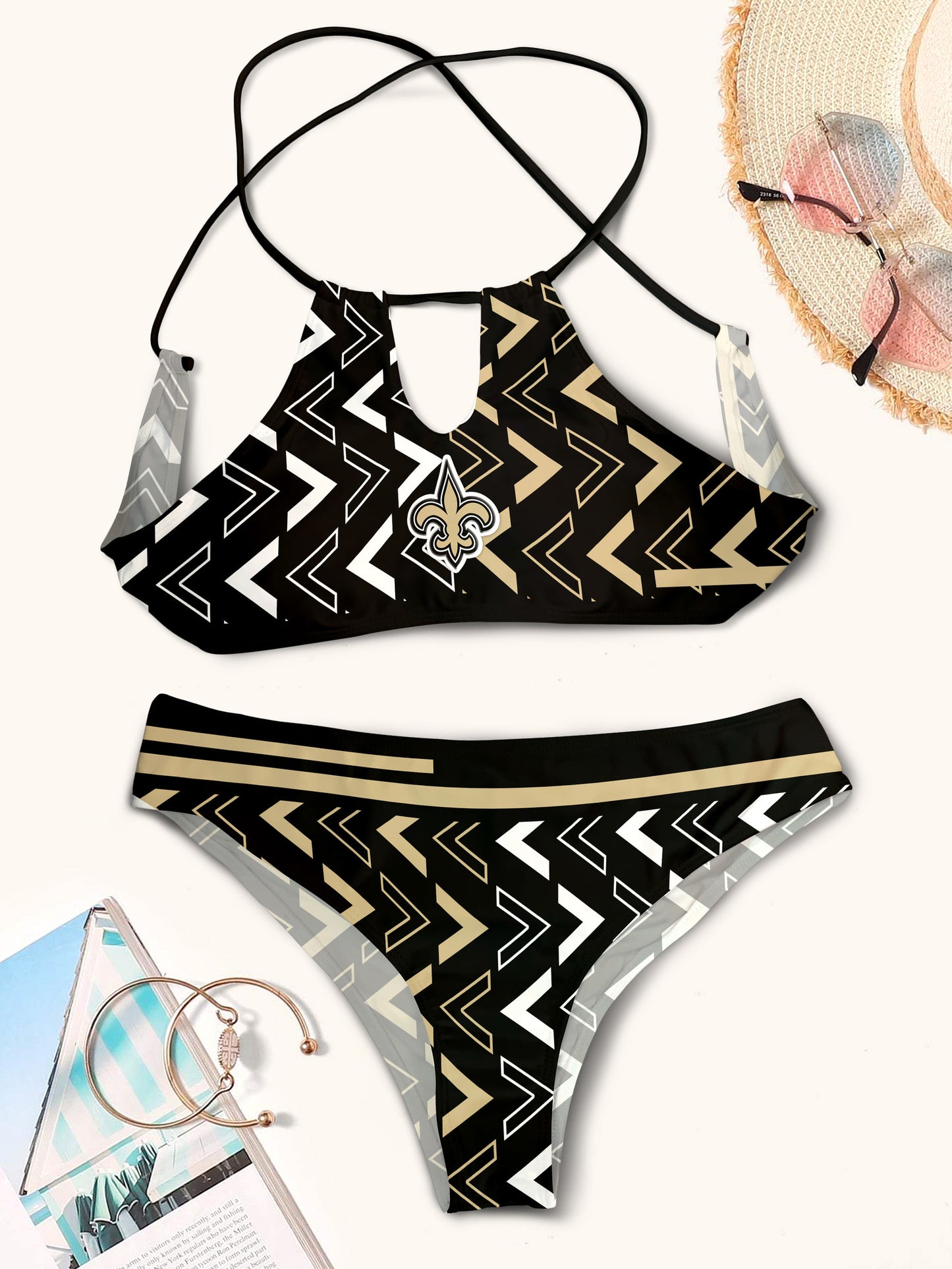 New Orleans Saints Women’s Cami Keyhole One-piece Swimsuit BG26