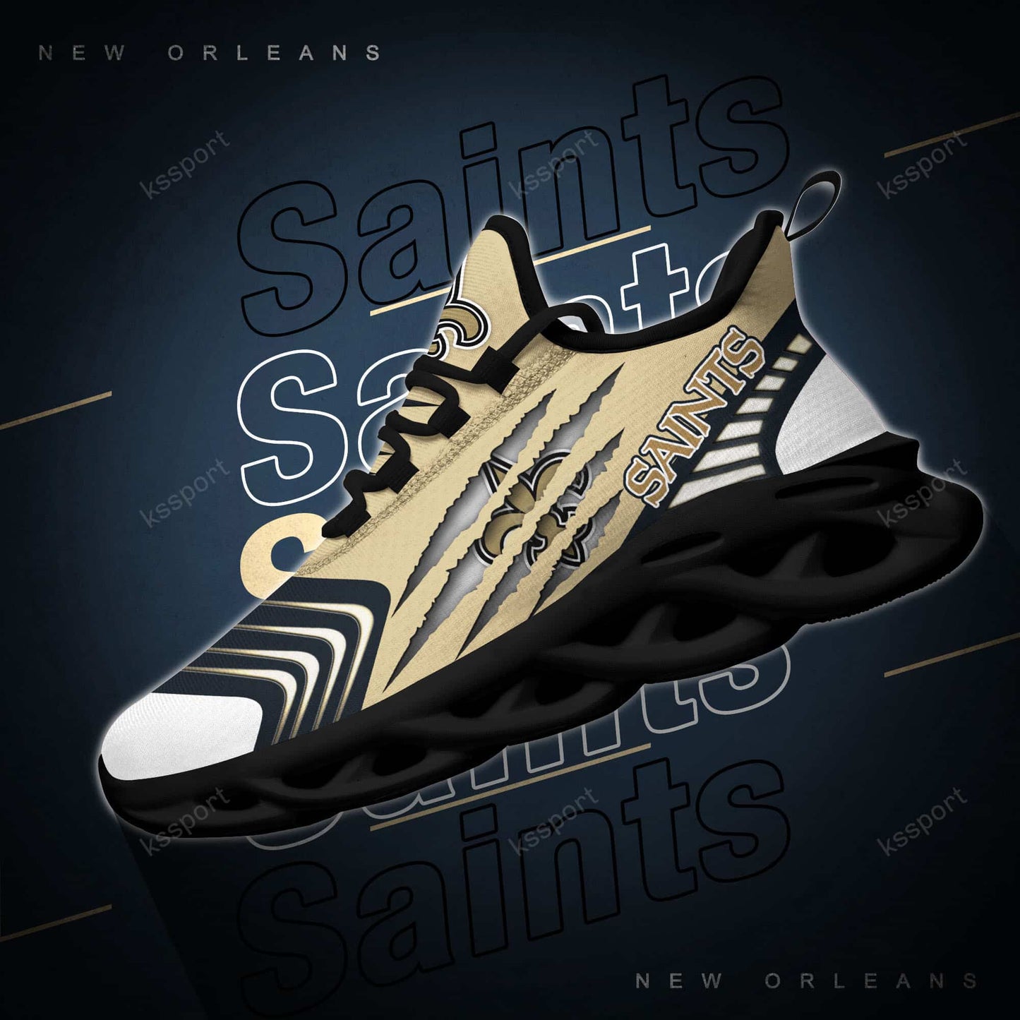 New Orleans Saints Yezy Running Sneakers BB419