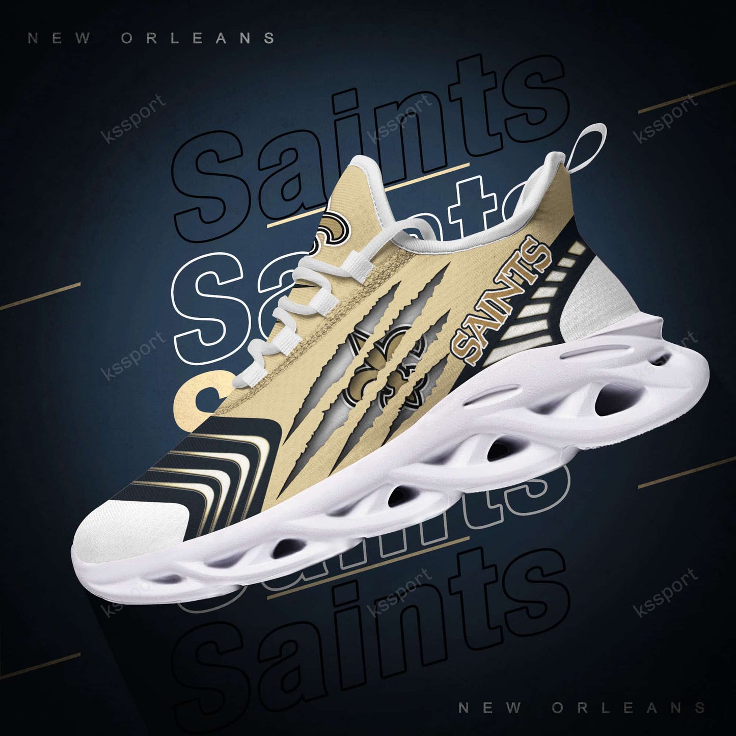 New Orleans Saints Yezy Running Sneakers BB419
