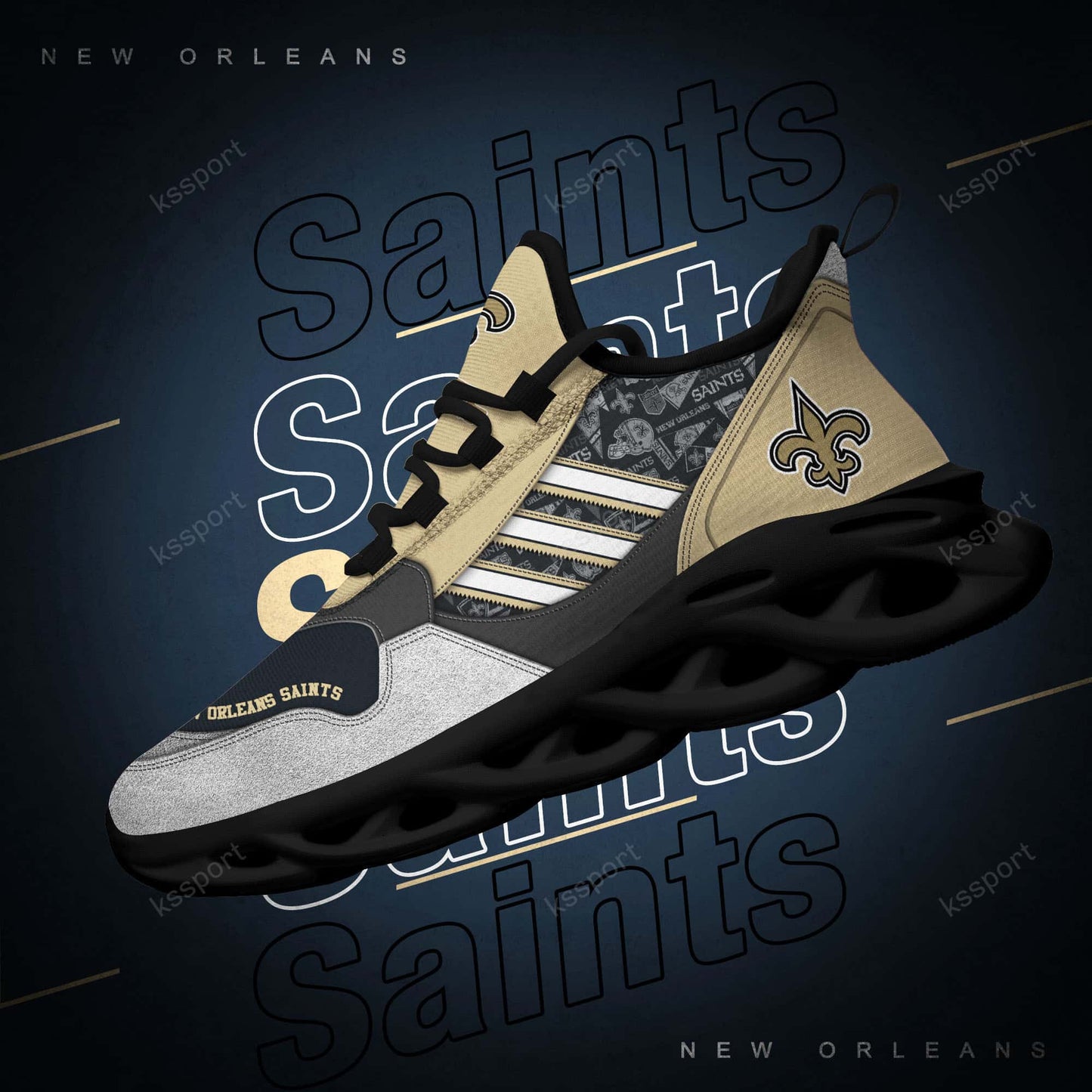 New Orleans Saints Yezy Running Sneakers BG754