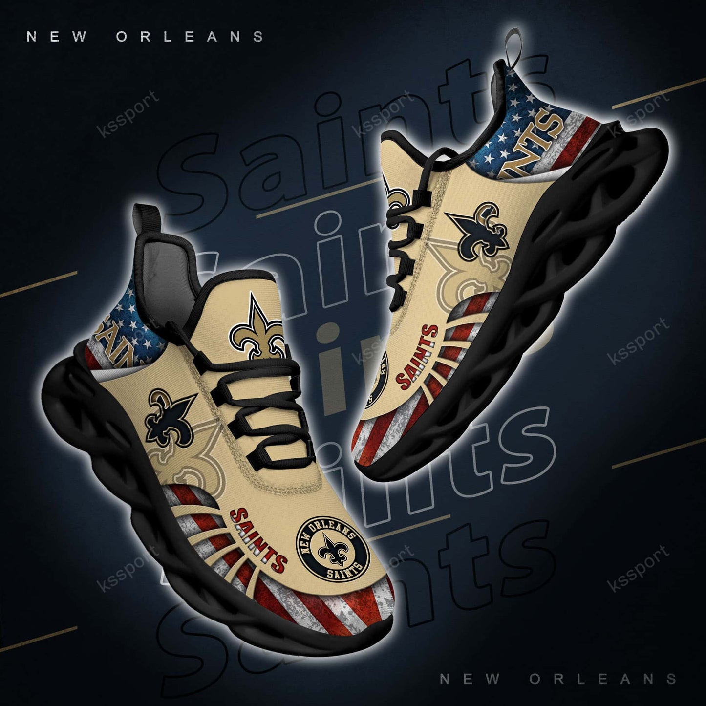 New Orleans Saints Yezy Running Sneakers BG825