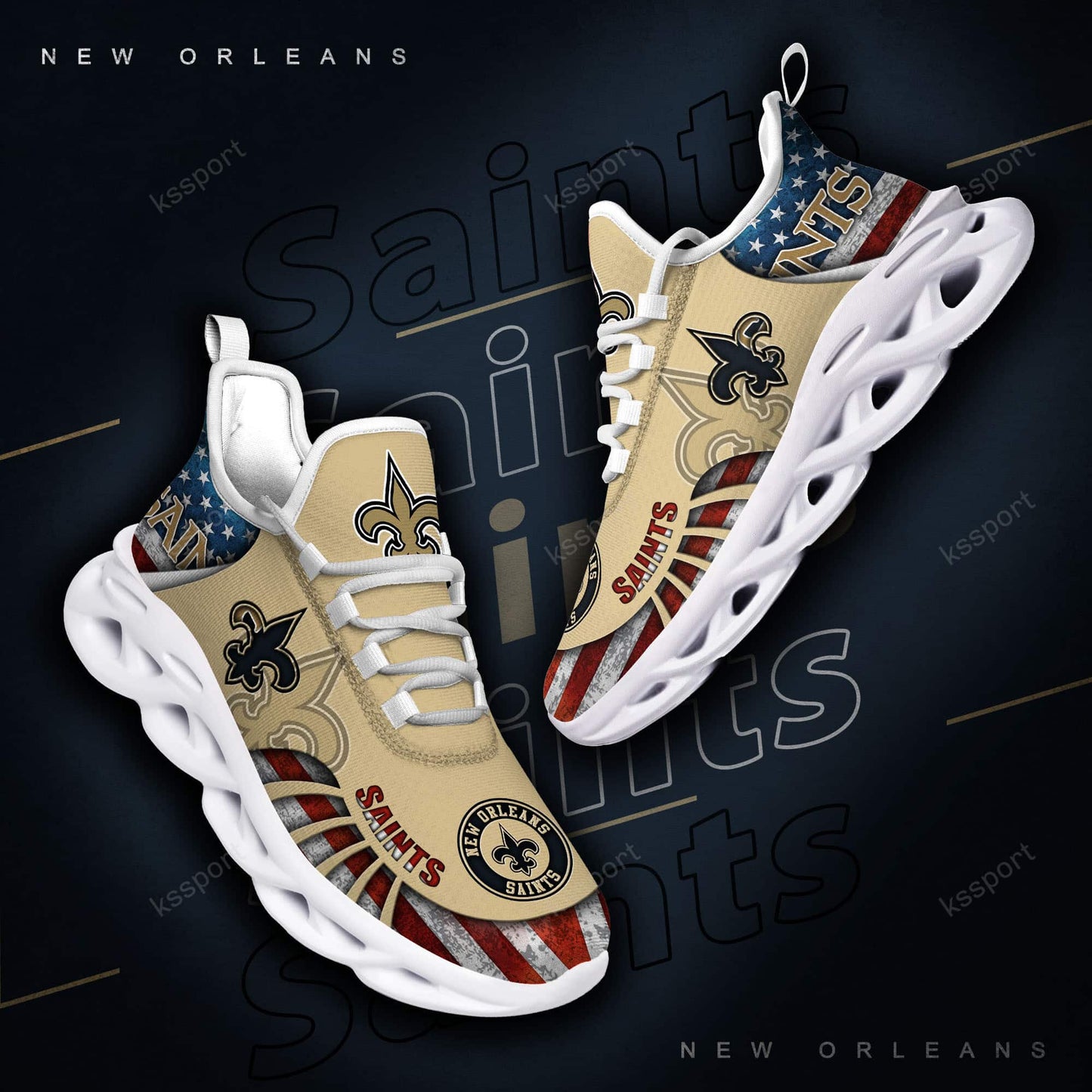 New Orleans Saints Yezy Running Sneakers BG825