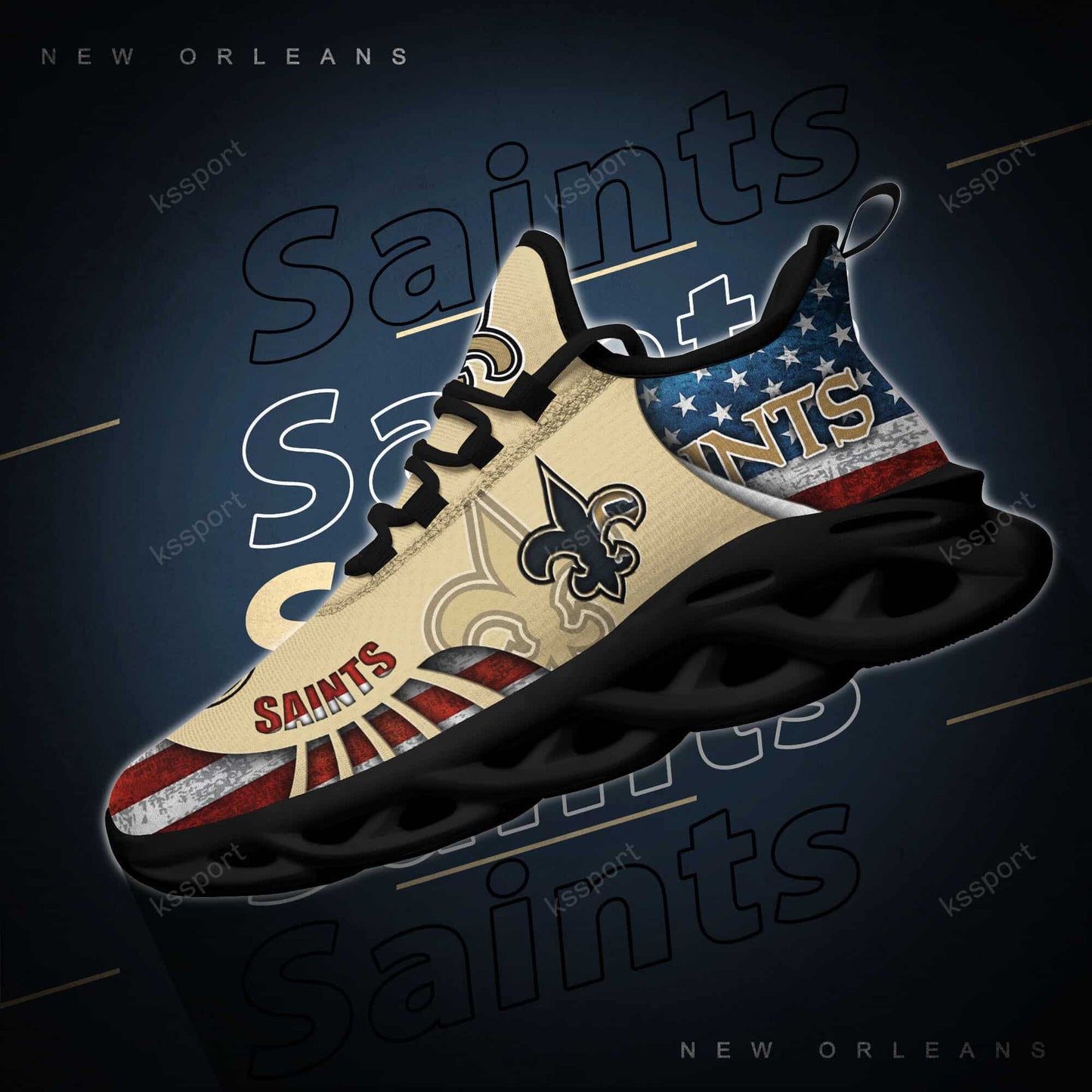 New Orleans Saints Yezy Running Sneakers BG825