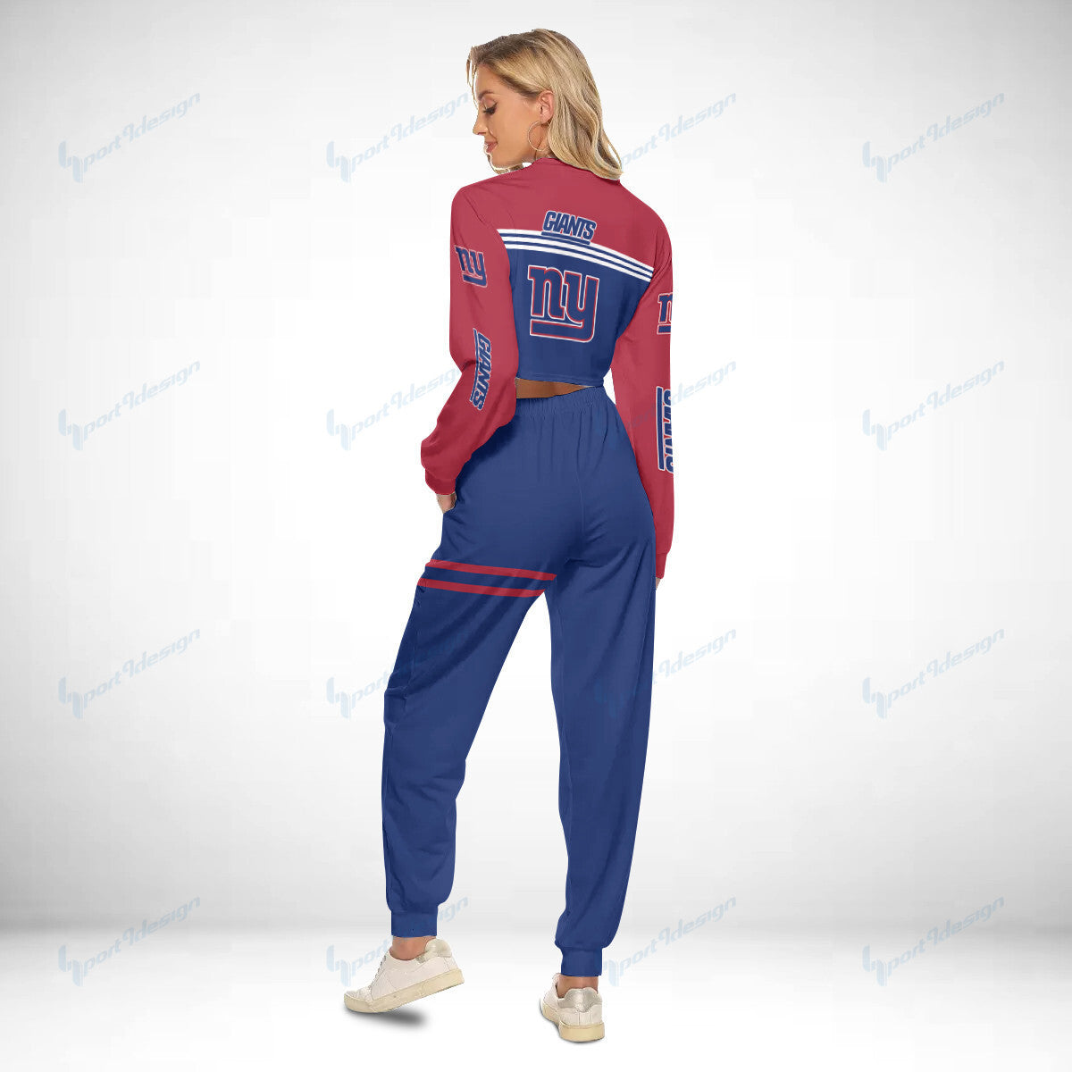 New York Giants Crop Sweatshirt Suit 12