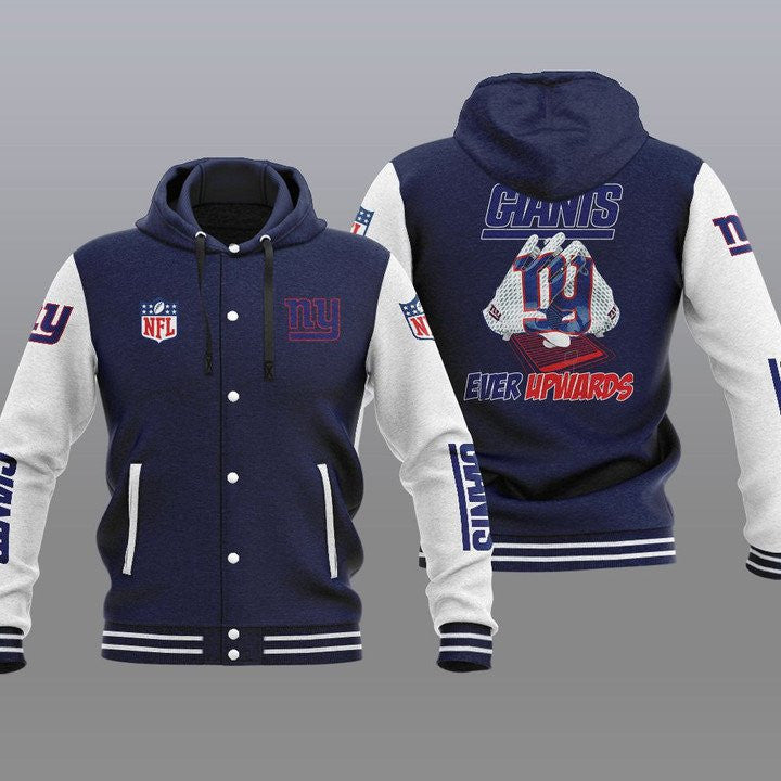 New York Giants Hooded Button Jacket with Hood 40