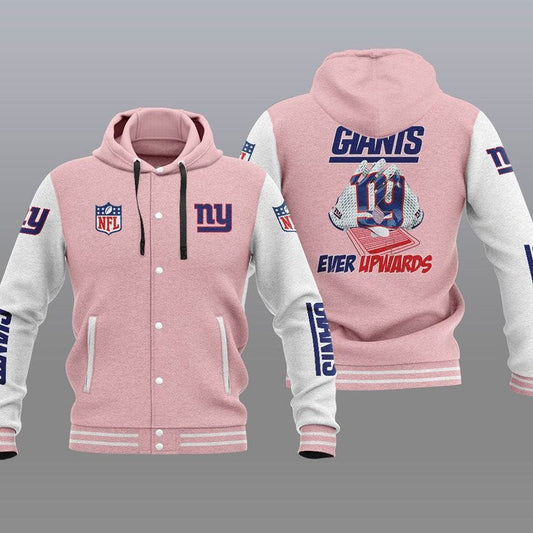 New York Giants Hooded Button Jacket with Hood 40