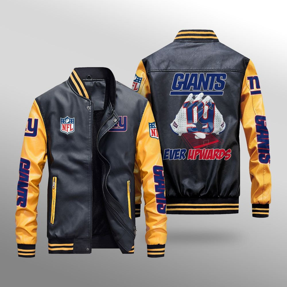 New York Giants Leather Bomber Jacket BG54