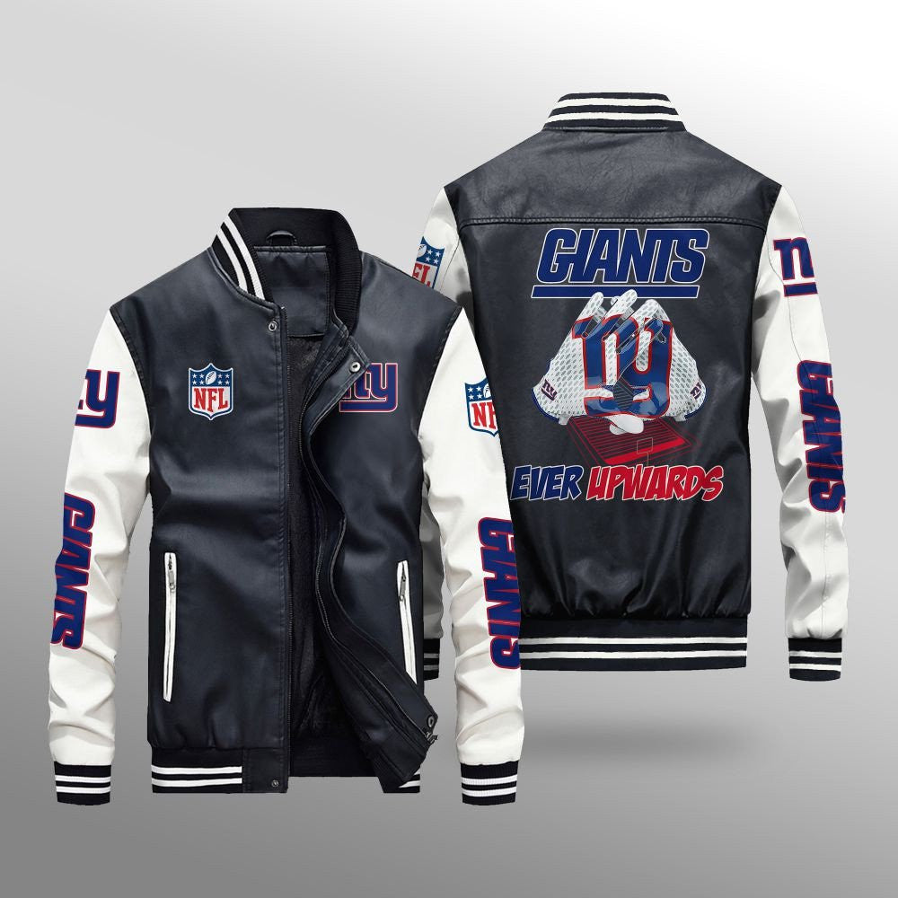 New York Giants Leather Bomber Jacket BG54