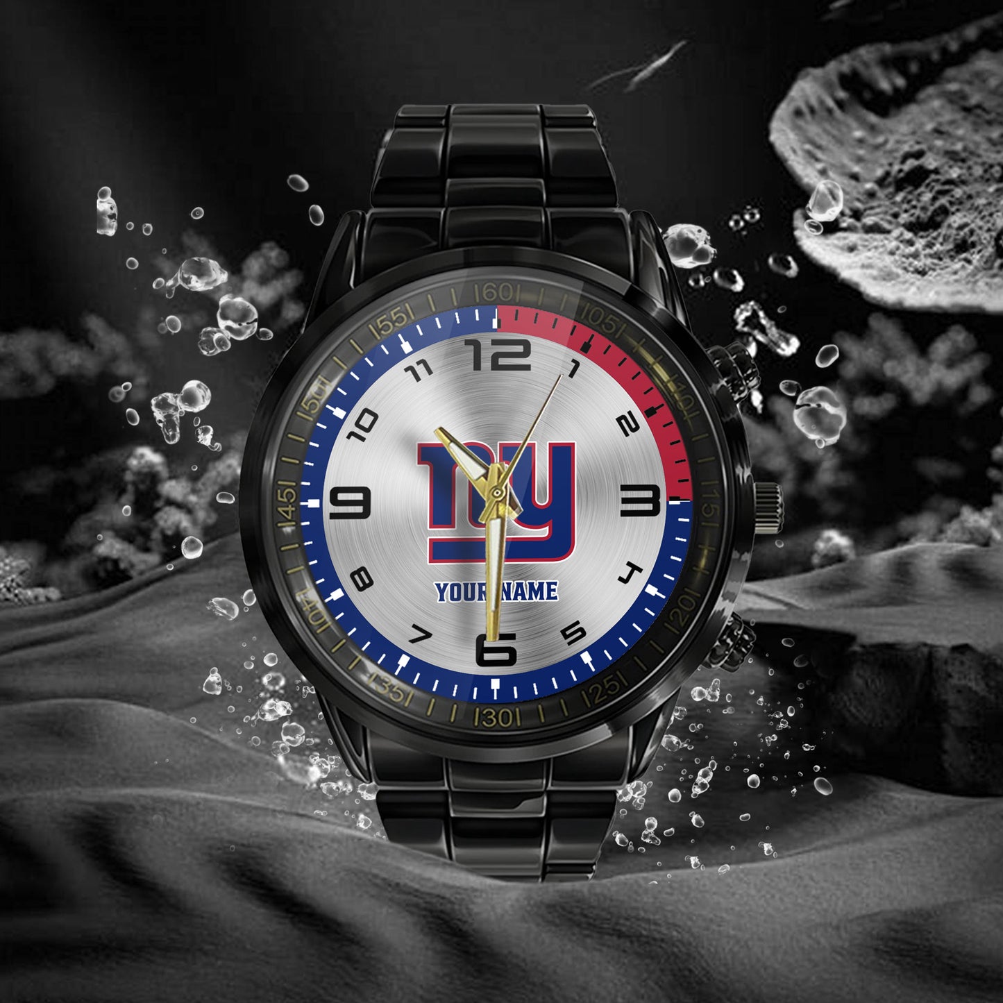 New York Giants Black Fashion Watch Gifts For Sport Fans AZWATCH024