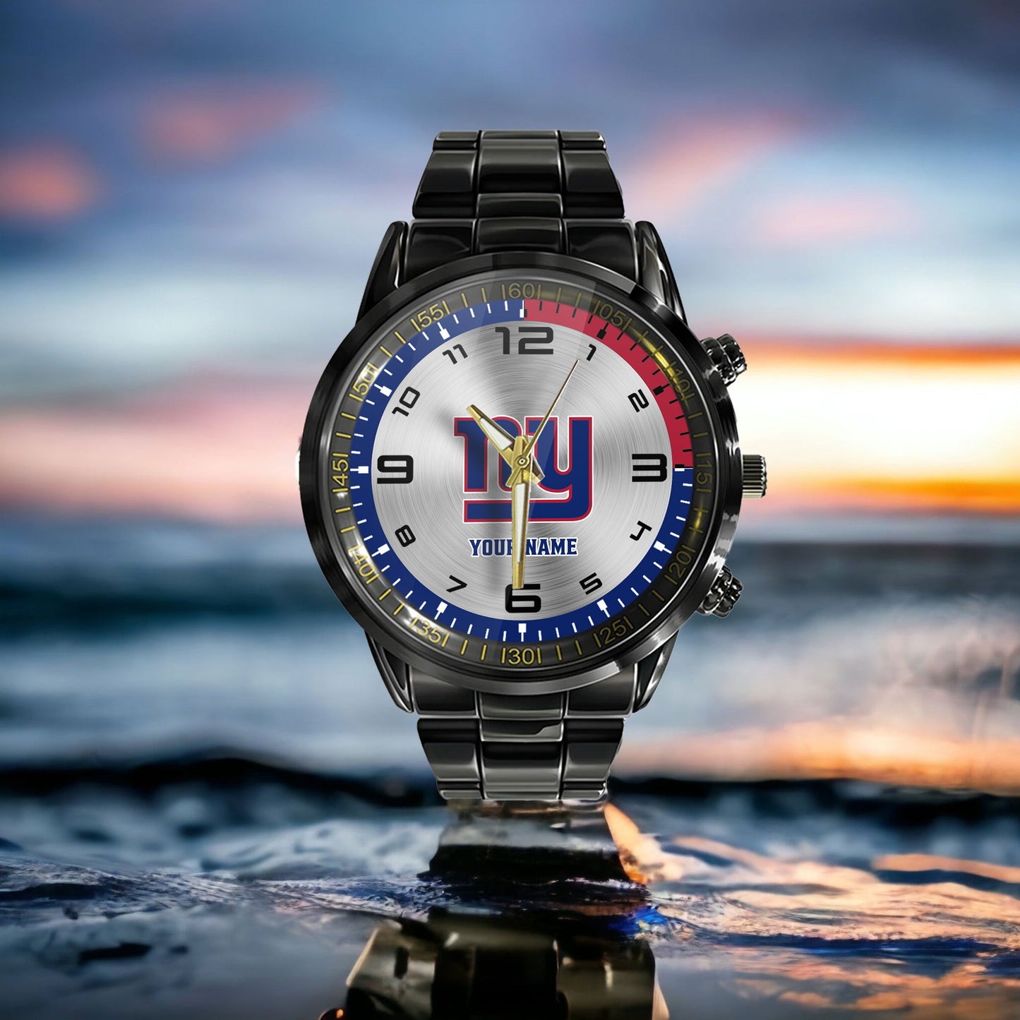 New York Giants Black Fashion Watch Gifts For Sport Fans AZWATCH024
