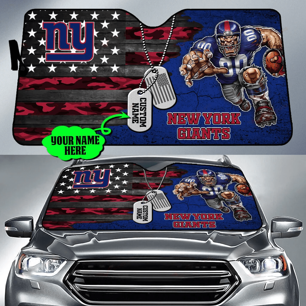 New York Giants Personalized Auto Sun Shade BG53