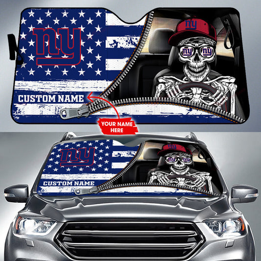 New York Giants Personalized Auto Sun Shade BG85