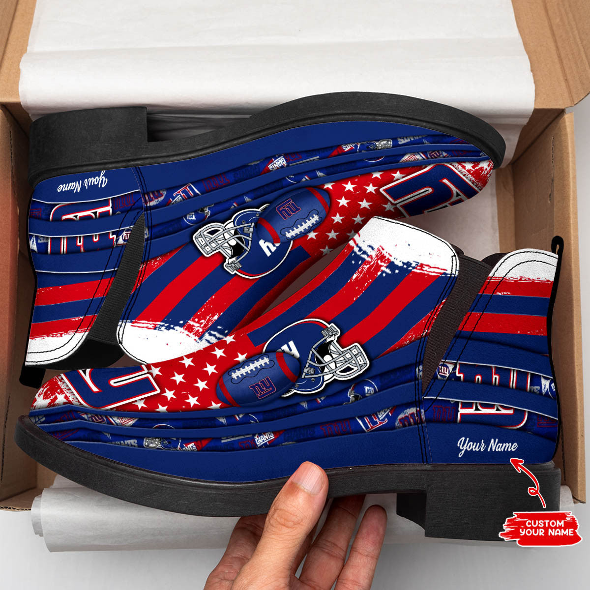 New York Giants Personalized Comfort & Fashion Short Boots BG78