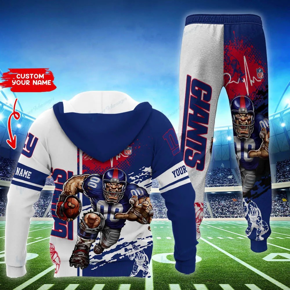 New York Giants Personalized Hoodie and Jogger Set Hoodie BG858