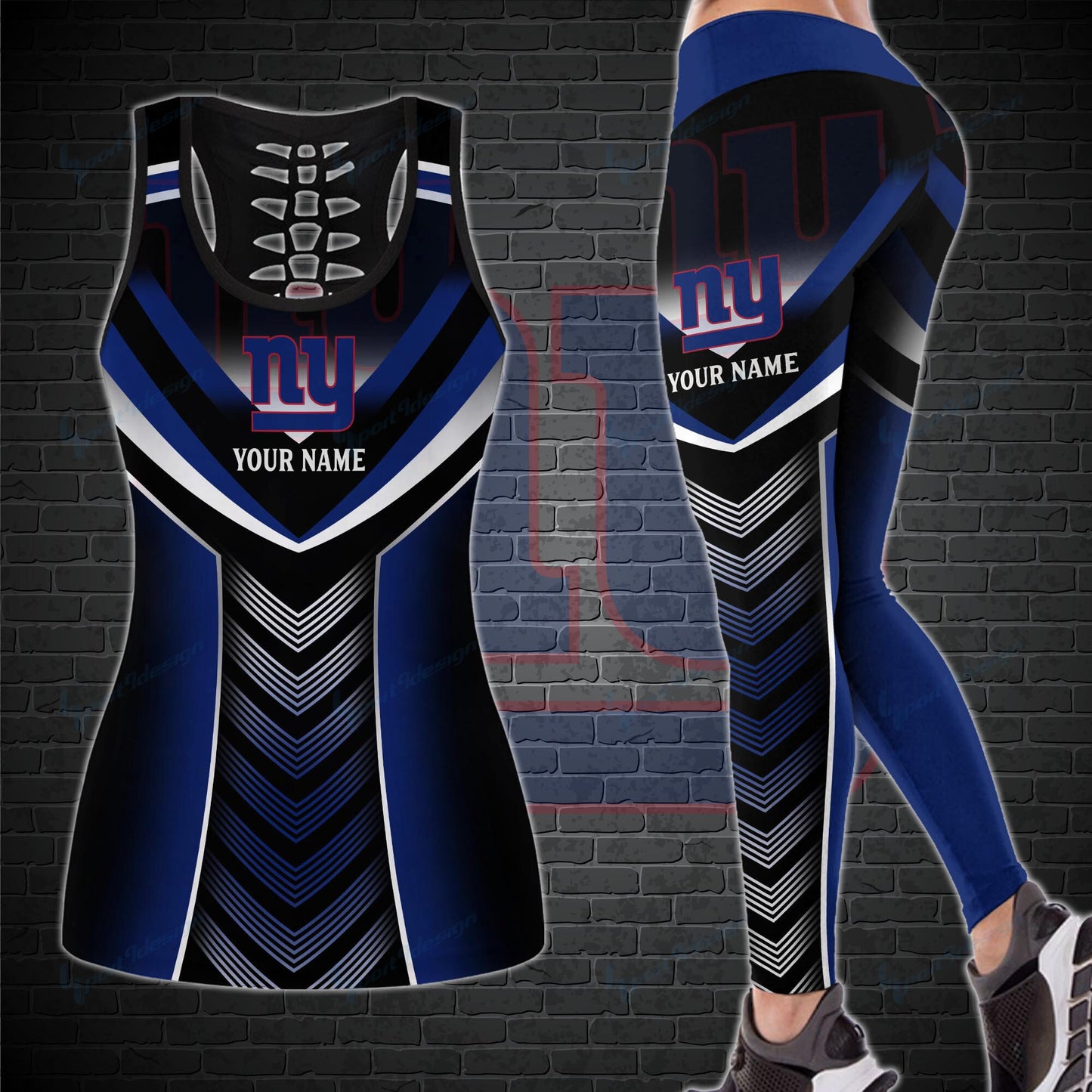 New York Giants Personalized Leggings And Tank Top BG22