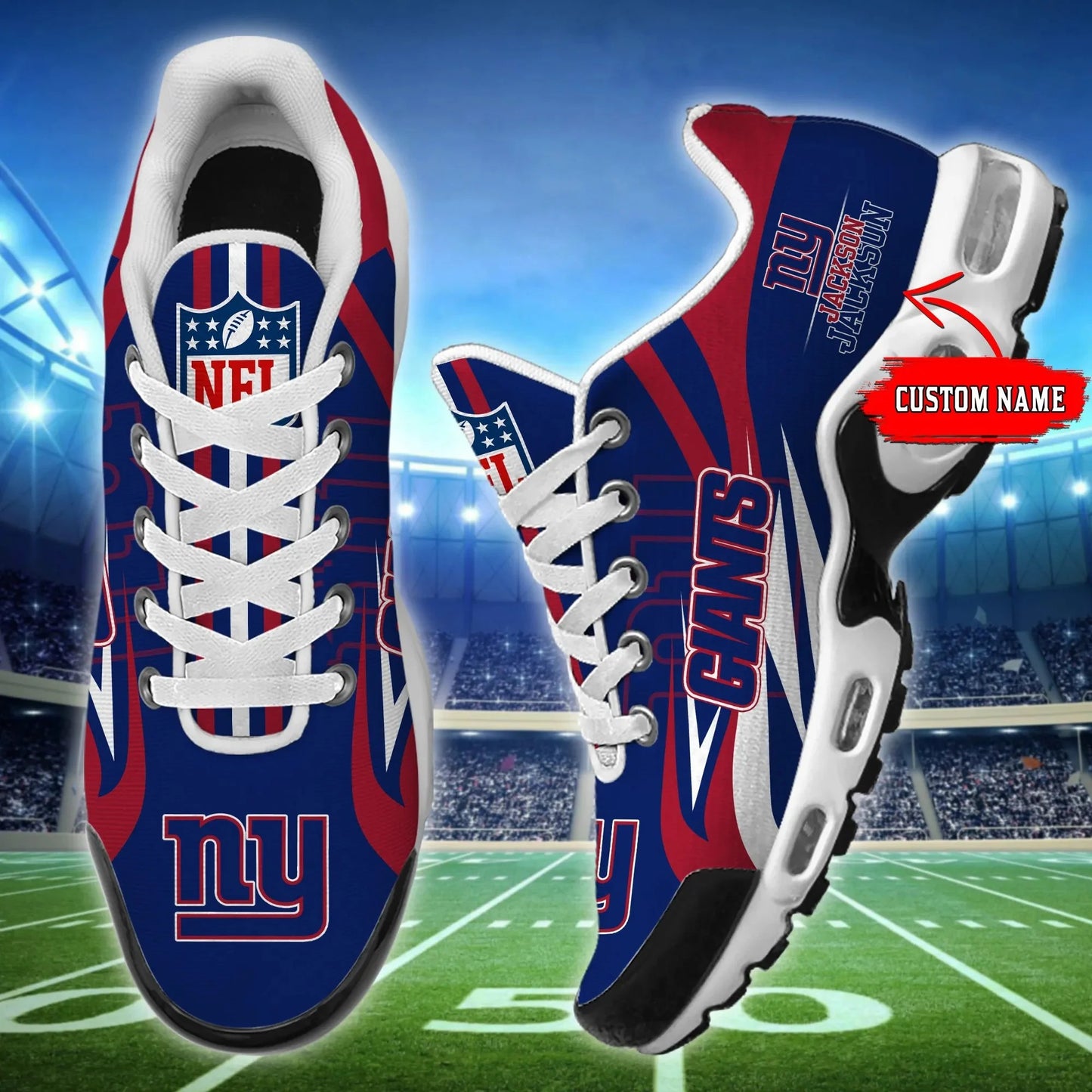 New York Giants Personalized Plus T-N Youth Sneakers BG103